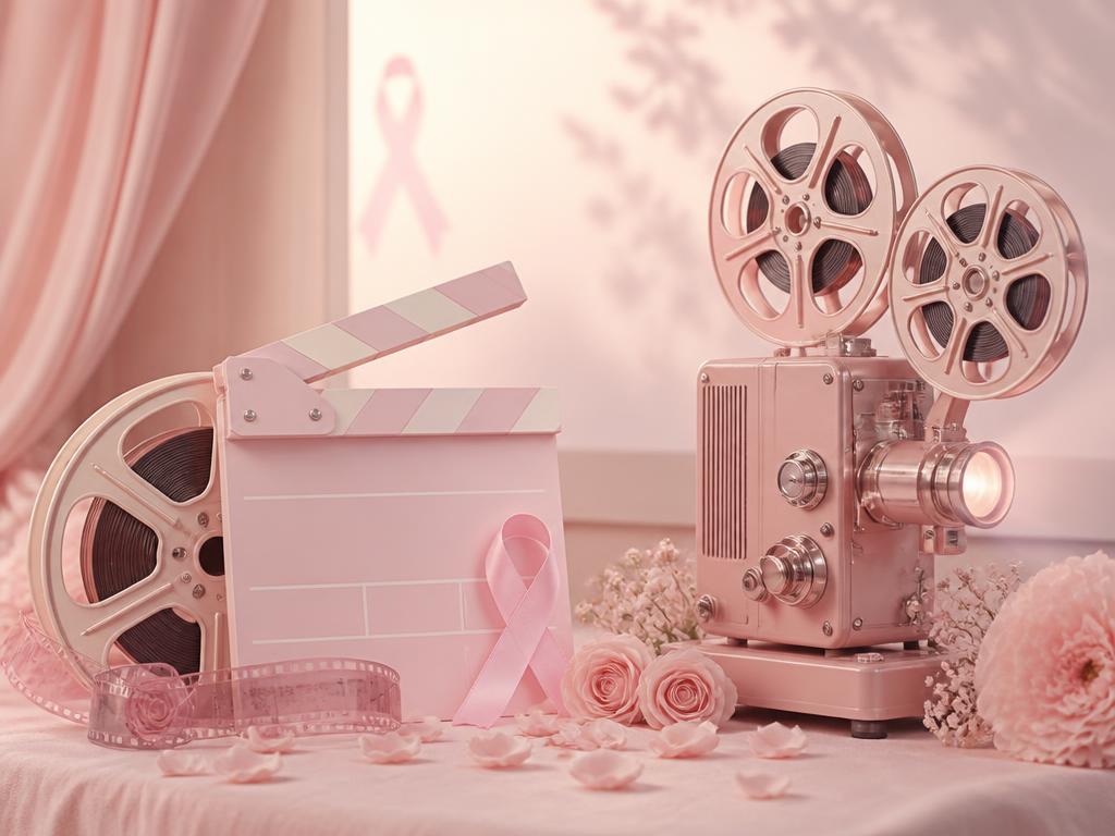 Bobines de film et pellicule, ambiance cinéma chaleureuse