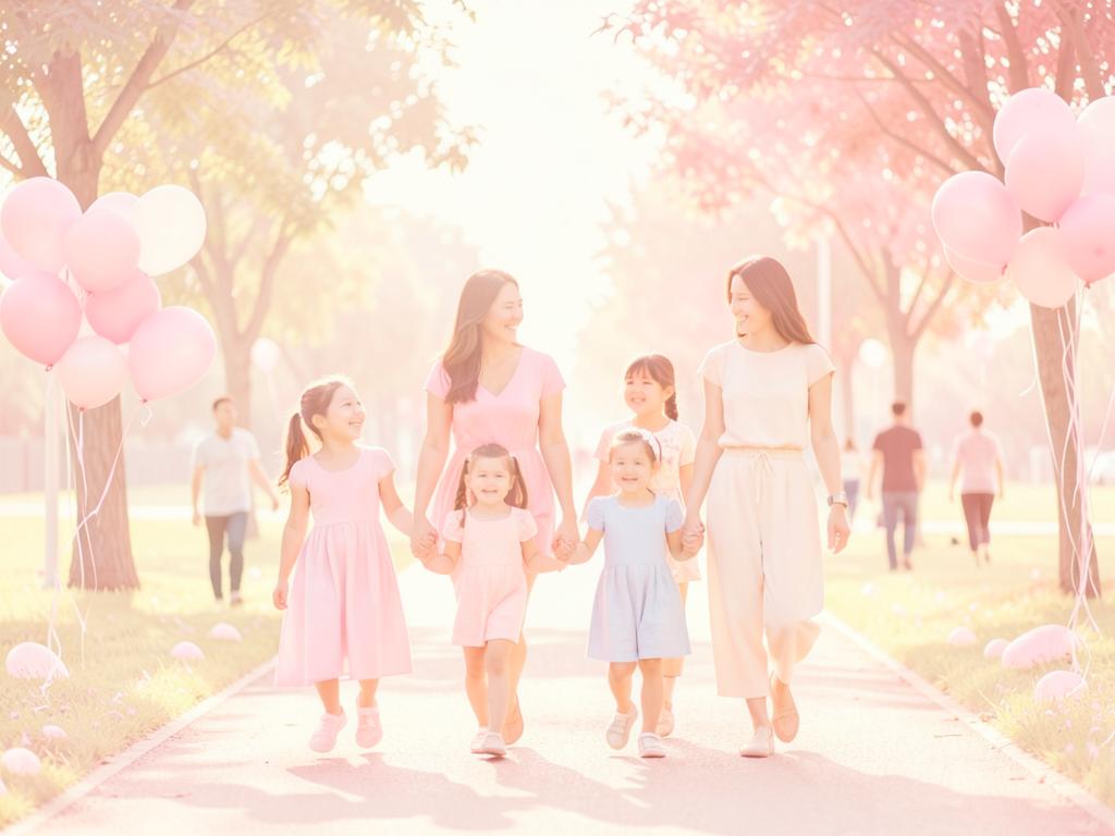 Marche des familles conviviale aux couleurs d'Octobre Rose