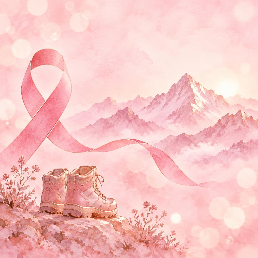 Randonnée en montagne aux couleurs d'Octobre Rose
